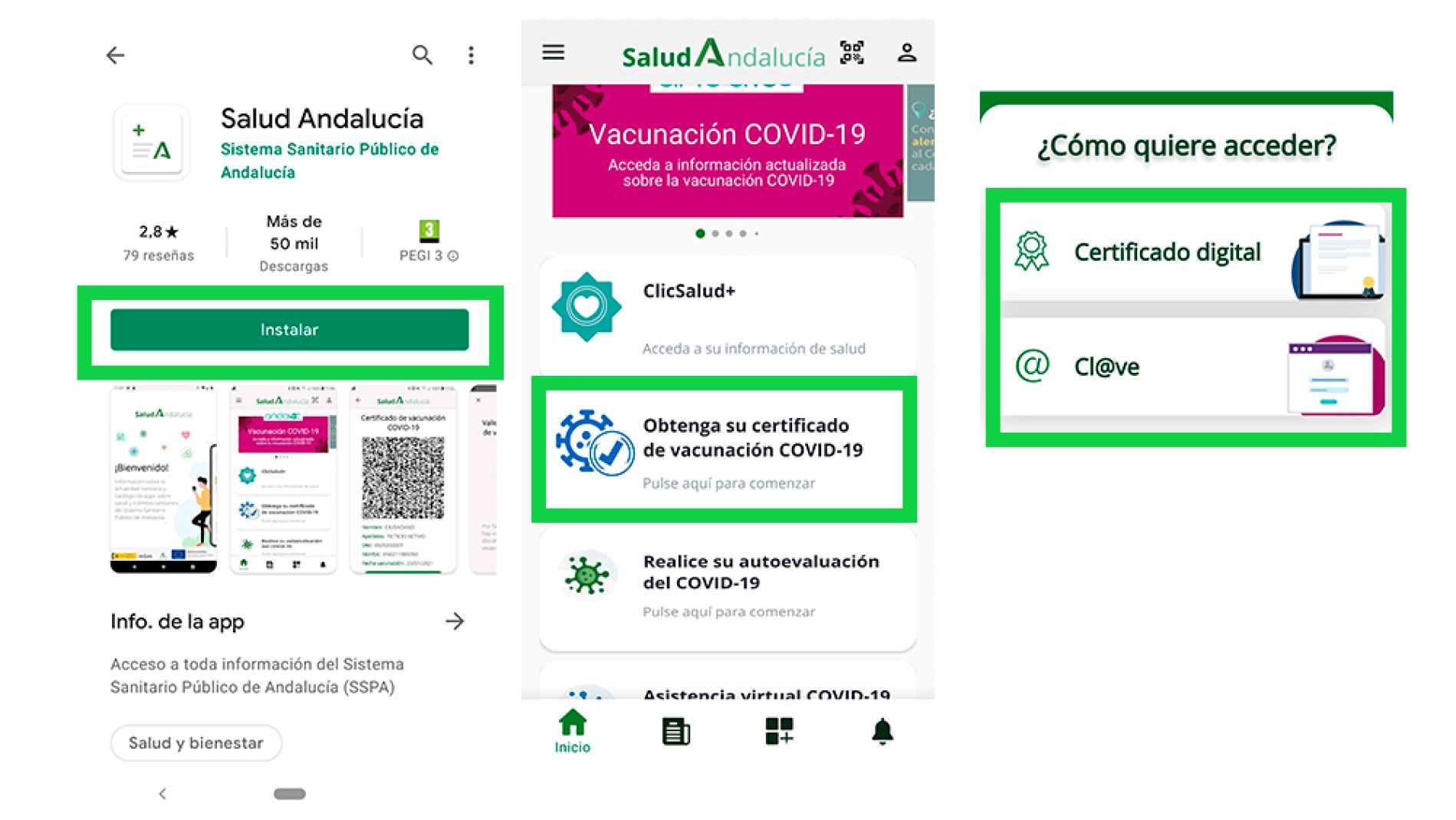 Paso a paso: cómo se pide el certificado de vacunación contra el coronavirus en Andalucía por las tres vías posibles
